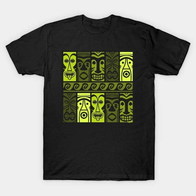 Keen Green Tikis! T-Shirt by ErinKantBarnard